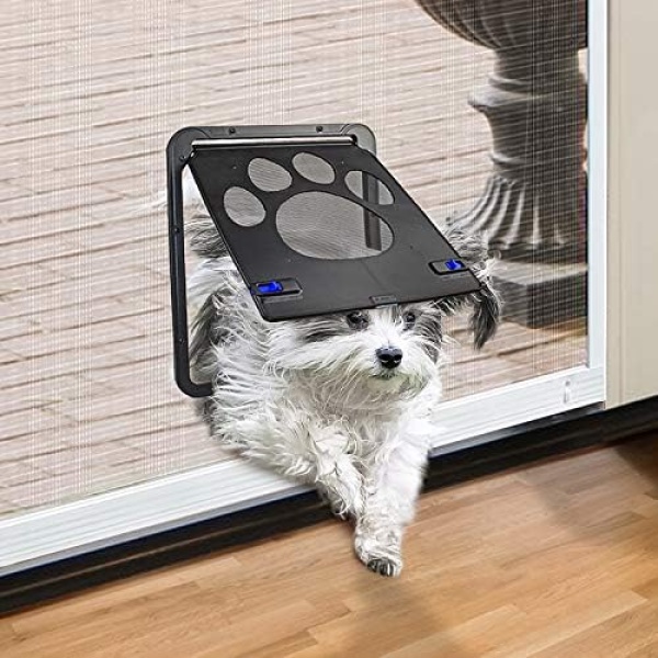PETLESO Dog Door for Screen Door, Cat Door Screen Small Dog Door Insert for Sliding Door Easy Install, Small 8"×10"