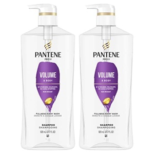 Pantene Shampoo Twin Pack with Hair Treatment, Volume & Body for Fine Hair, Safe for Color-Treated Hair