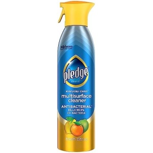 Pledge Everyday Clean Multi Surface Cleaner & Antibacterial Spray Aerosol, Works on Wood, Granite, and More, Fresh Citrus, 9.7 oz (Pack of 1)