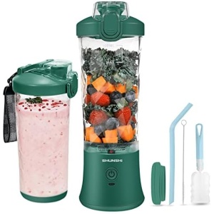 Portable Blender, Personal Size Blender for Shakes and Smoothies with 6 Blades Mini Blender 20 Oz for Kitchen,Home,Travel(Green)