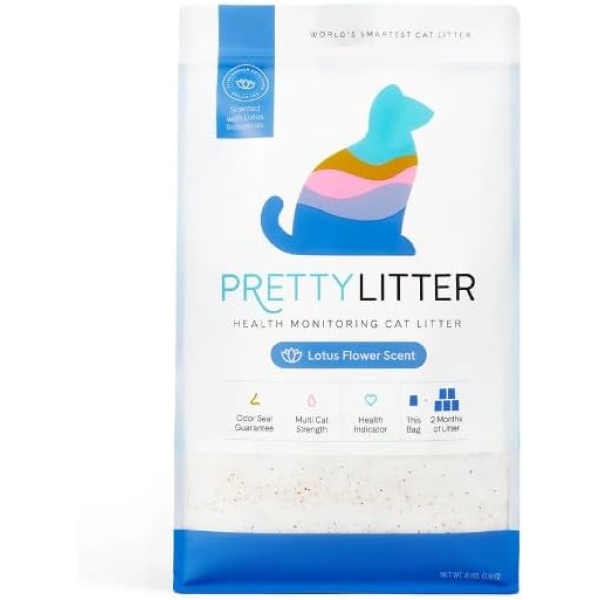 PrettyLitter Lotus Flower Scented Health Monitoring Cat Pet Litter (8 lbs)