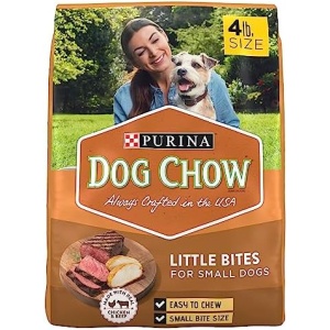 Purina Dog Chow Little Bites for Small Breed Dog Food Dry Recipe, With Real Chicken and Beef - (4) 4 lb. Bags
