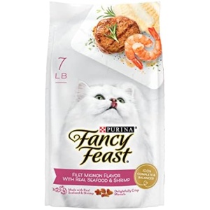 Purina Fancy Feast Dry Cat Food Filet Mignon Flavor with Seafood and Shrimp - 7 lb. Bag