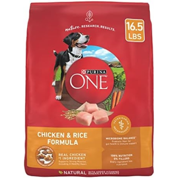 Purina ONE Chicken and Rice Formula Dry Dog Food - 16.5 lb. Bag