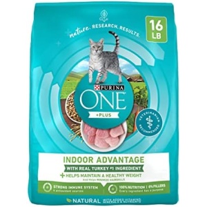 Purina ONE Natural, Low Fat, Weight Control, Indoor Dry Cat Food, +Plus Indoor Advantage - 16 Lb. Bag