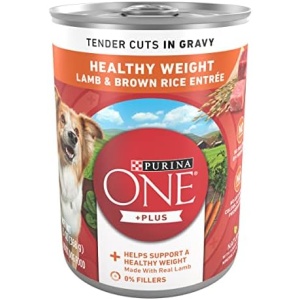 Purina ONE Plus Tender Cuts in Gravy Healthy Weight Lamb and Brown Rice Entree in Wet Dog Food Gravy - (12) 13 oz. Cans
