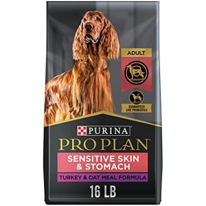 Purina Pro Plan Sensitive Skin and Stomach Dog Food with Probiotics for Dogs, Turkey & Oat Meal Formula - 16 lb. Bag