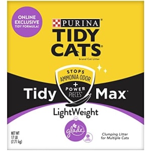 Purina Tidy Cats Clumping, Lightweight, Multi Cat Litter, Tidy Max Glade Clean Blossoms Formula - 17 lb. Box