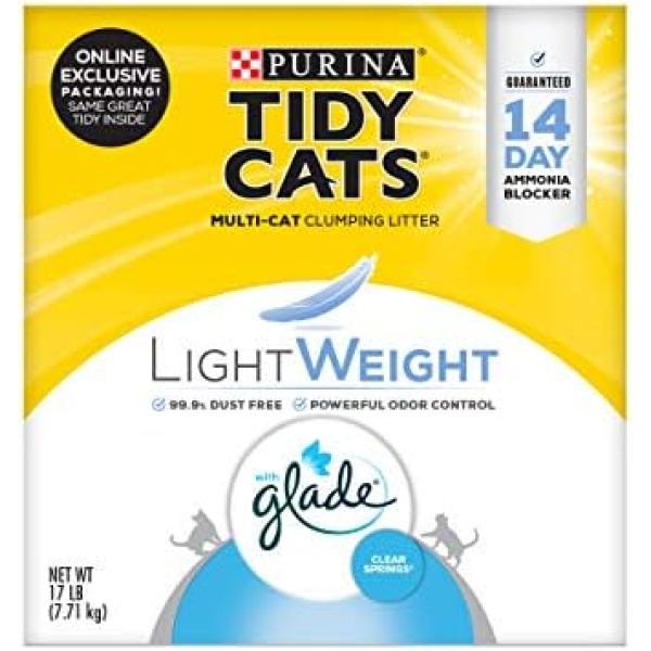 Purina Tidy Cats Low Dust, Multi Cat, Clumping Cat Litter, LightWeight Glade Clear Springs - 17 lb. Box