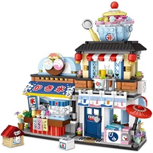 QLT Japanese Street View Ice Drink Shop Mini Building Blocks, Building Toys Model Set for Girls, Boys 6-12 Years Old, 668 PCS Simulation Architecture Construction Toy, Gift Idea for Kids Adults