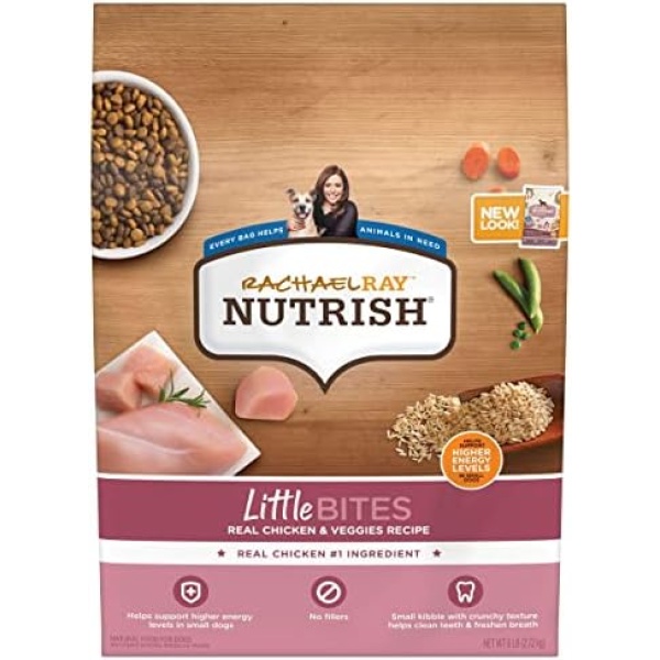 Rachael Ray Nutrish Little Bites Dry Dog Food, Chicken & Veggies Recipe for Small Breeds, 6 Pounds