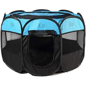 Rarasy Pets Playpen - Pop Up Portable Lightweight Dog & Cat Enclosures - Perfect Indoor & Outdoor Canopy Puppy Play Pen for Any Animal