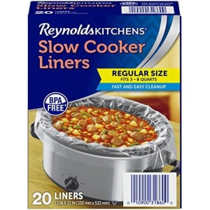 Reynolds Kitchens Slow Cooker Liners, Regular (Fits 3-8 Quarts), 20 Count