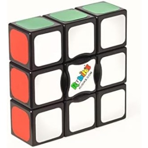 Rubik's Edge, 3x3x1 Cube for Beginners Single Layer Puzzle Retro Educational Brain Teaser Travel Fidget Toy, for Adults & Kids Ages 8 and up