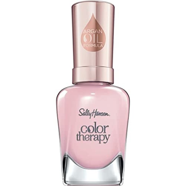 Sally Hansen Color Therapy Nail Polish, Rosy Quartz Long-Lasting Nail Polish with Gel Shine and Nourishing Care, Pack of 1