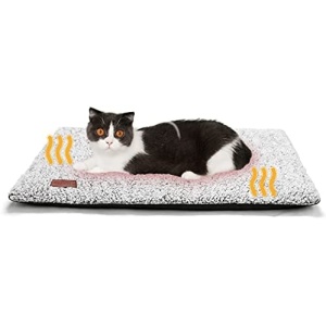 Self Warming Cat Bed Self Heating Cat Dog Mat 24 x 18 inch Extra Warm Thermal Pet Pad for Indoor Outdoor Pets with Removable Cover Non-Slip Bottom Washable