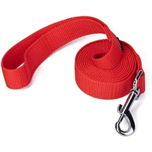 Siumouhoi Strong Durable Nylon Dog Training Leash, 1 Inch Wide Traction Rope, 6 ft 10ft 15ft Long, for Small and Medium Dog (Red, 6 Feet)
