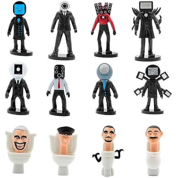Skibi-Toilet Toy Figure,12pcs Skibi-Toilet Cool Game Character Action Toy Figure for Kids