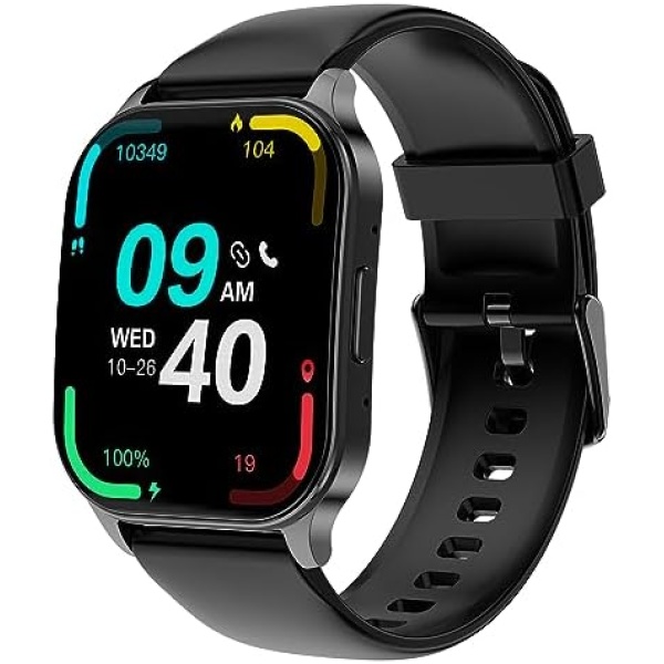 Smart Watch for Men, 1.96" AMOLED Display, Fitness Watch(Answer/Make Call) with Heart Rate Sleep SpO2 Monitor,IP68 Waterproof Activity Trackers and Smartwatches for iOS and Android Phone
