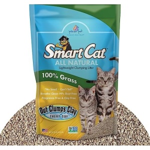 SmartCat All Natural Clumping Cat Litter, 5 Pound (80oz 1 Pack) - Chemical and Dust Free - Alternative to Clay and Pellet Litter – No Chemicals and 99% Dust Free - Unscented and Lightweight
