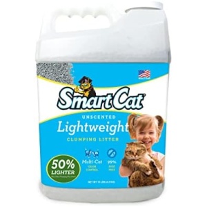 SmartCat Lightweight Clumping Litter, 10 Pound (160oz 1 Pack) - Unscented and Lightweight