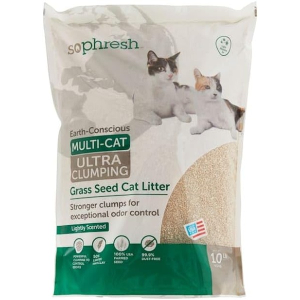 So Phresh Extreme Clumping Scented Grass Seed Cat Litter, 10 lbs.