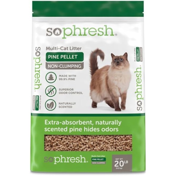 So Phresh Pine Pellet Non-Clumping Cat Litter, 20 lbs.