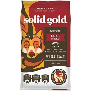 Solid Gold Wolf King - Large Breed Dry Dog Food - Whole Grain Kibble - Bison, Brown Rice & Sweet Potato - Omega 3, Superfood & Digestive Probiotics for Dogs - Gut Health, Immune & Antioxidant Support