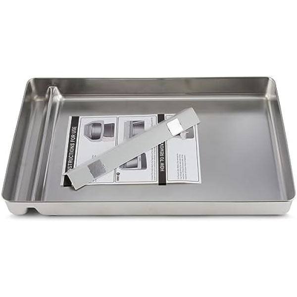 Stainless Steel Reusable Litter Tray Compatible with Pet-Safe Scoop-Free Self-Cleaning Cat Litterbox - Never Absorbs Odor, Stains, or Rusts - Easy Cleaning Litter Tray Replacement