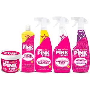 Stardrops - The Pink Stuff - The Miracle Cleaning Paste, Multi-Purpose Spray, Bathroom Foam Spray, Window & Glass Cleaner, and Cream Cleaner Bundle