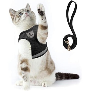 Supet Cat Harness and Leash Set for Walking and Small Dog Soft Mesh Harness Adjustable Vest with Reflective Strap Comfort Fit for Pet Kitten Puppy Rabbit