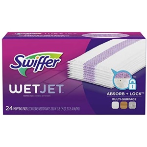 Swiffer WetJet Hardwood Floor Cleaner Spray Mop Pad Refill, Multi Surface, 24 Count