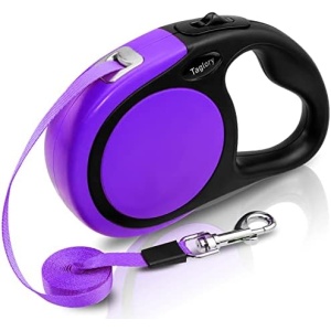 Taglory Retractable Dog Leash, 16ft No Tangle Dog Leash Retractable for Puppy Small Medium Dogs Up to 45 lbs, One-Handed Brake, Pause, Lock,Purple