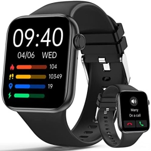 TaiSounds 2023 Upgrade Smart Watch (Answer/Make Call), 1.95" Display Smartwatch for Women Men, Fitness Tracker with Multi Modes, Step Calorie Counter, Sleep/Heart Rate Monitor Watch Black
