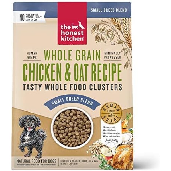 The Honest Kitchen Whole Food Clusters Small Breed Whole Grain Chicken Dry Dog Food, 4 lb Bag