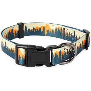 Timos Dog Collar for Small Medium Large Dogs,Adjustable Soft Puppy Collars with Quick Release Buckle,Sunset Valley,S Length 9.84''-14.96''