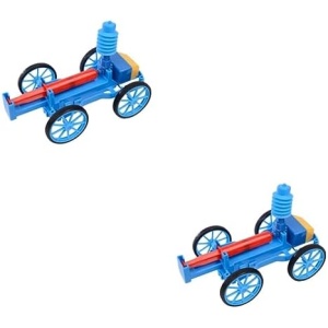 Toyvian 2pcs Toys Handcraft Toy Kids Model Assembled Car DIY Creative Air Powered for Educational Puzzle