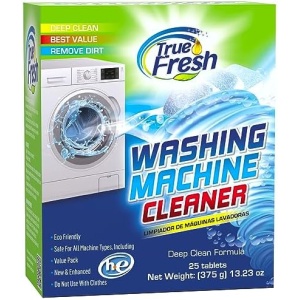 True Fresh Washing Machine Cleaner Tablets 25-Pack - Deep Cleaning Washer Tablets for Front load, Top Loader & HE - Cleans Drum, Tub seal & other parts Descaler & septic safe - 12 Months Supply