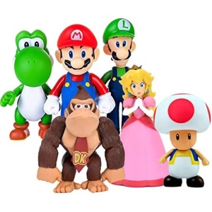 Vjningu 6pcs/Set Mario Figures Children’s Toy - Mario & Luigi Figurines – Yoshi & Mario Bros Action Figures Mario PVC Toy Figures, Collection Playset for Kids Birthday Gifts