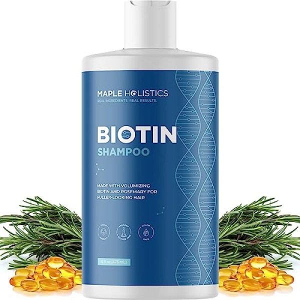 Volumizing Biotin Shampoo for Thinning Hair - Thin Hair Shampoo with Rosemary Keratin and Essential Oils for Hair Care - Vegan Sulfate Free Shampoo for Damaged Dry Hair Paraben and Cruelty Free