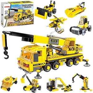 WINGIFT 480 Piece City Crane Building Set - 8 in 1 STEM Toys Building Sets, DIY Building Blocks Kit, Learning Engineering Play Kit Construction Toy for Ages 6 7 8 9 10+ Years Old Boys and Girls