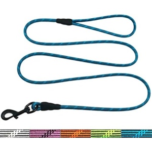 WYuZe 1/5", 1/3" Rope Dog Leash 6 Foot, Lightweight Durable Dog Walking Leash with Rotating Metal Clip, Multi-Color Pet Leash for Small Medium Dogs, Cats, Small Animals