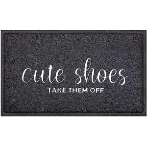 Welcome Mat Indoor Front Door Mats Outdoor for Home Entrance Durable PVC Material with Non Slip Rubber Backing Cute Shoes TAKE Them Off Mats Doormat for Indoor Outdoor High Traffic Areas