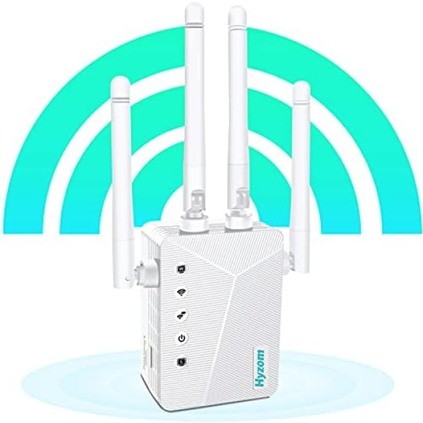 WiFi Extender up to 9882 sq.ft - Long Range Coverage WiFi Repeater for Home, with Ethernet Port & Access Point Mode, 1-Tap Setup