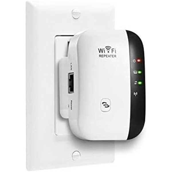 WiFi Range Extender Coverage Up to2640 Sq Ft and 25 Devices WiFi Repeater, Long Range Amplifier with Ethernet Port, Access Point, 1-Tap Setup, Alexa Compatible N300