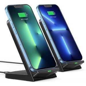Wireless Charger [2 Pack], 15W Fast Wireless Charging Stand,Qi Wireless Charger Compatible with iPhone 13/12 /11Pro Max/XR/XS/X/8 Plus,Galaxy S21/S20/S10/S9/S8/Note 20/10,Google,LG,etc