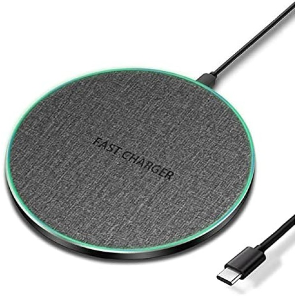 Wireless Charger 20W Max Fast Wireless Charging Pad Compatible with iPhone 11, 12, 13, 14 Pro/Pro Max,XS, XS Max, XR, 8 Plus, Air Pods Pro/3/2; for Samsung Galaxy/Note, Galaxy Buds (Gray)