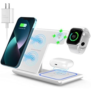 Wireless Charger,ANYLINCON 3 in 1 Charger Station for Apple iPhone/iWatch/Airpods,iPhone 14,13,12,11 (Pro, Pro Max)/XS/XR/XS/X/8(Plus),iWatch 7/6/SE/5/4/3/2,AirPods 3/2/pro