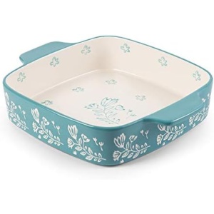 Wisenvoy Baking Dish Ceramic Brownie Pan 9x9 Baking Pan Casserole Dish Lasagna Pan Square Rose Dish Pan Bakeware Sets