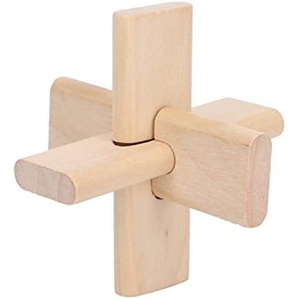 Wooden Brain Teaser Puzzle, Unlock Interlock Game Test Wooden Toy, Jigsaw Lock Disentanglement Puzzles for Teens and Adults